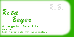 rita beyer business card